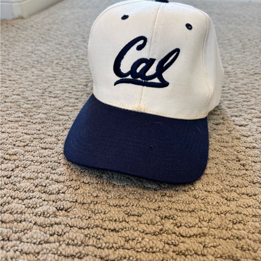 Cal White and Blue Baseball Cap